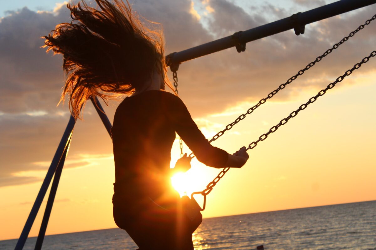 A girl on a swing