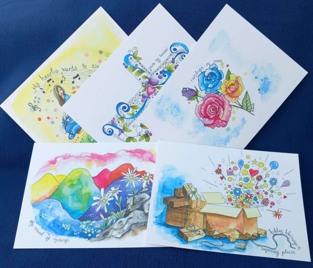 The five Sound of Music Postcards