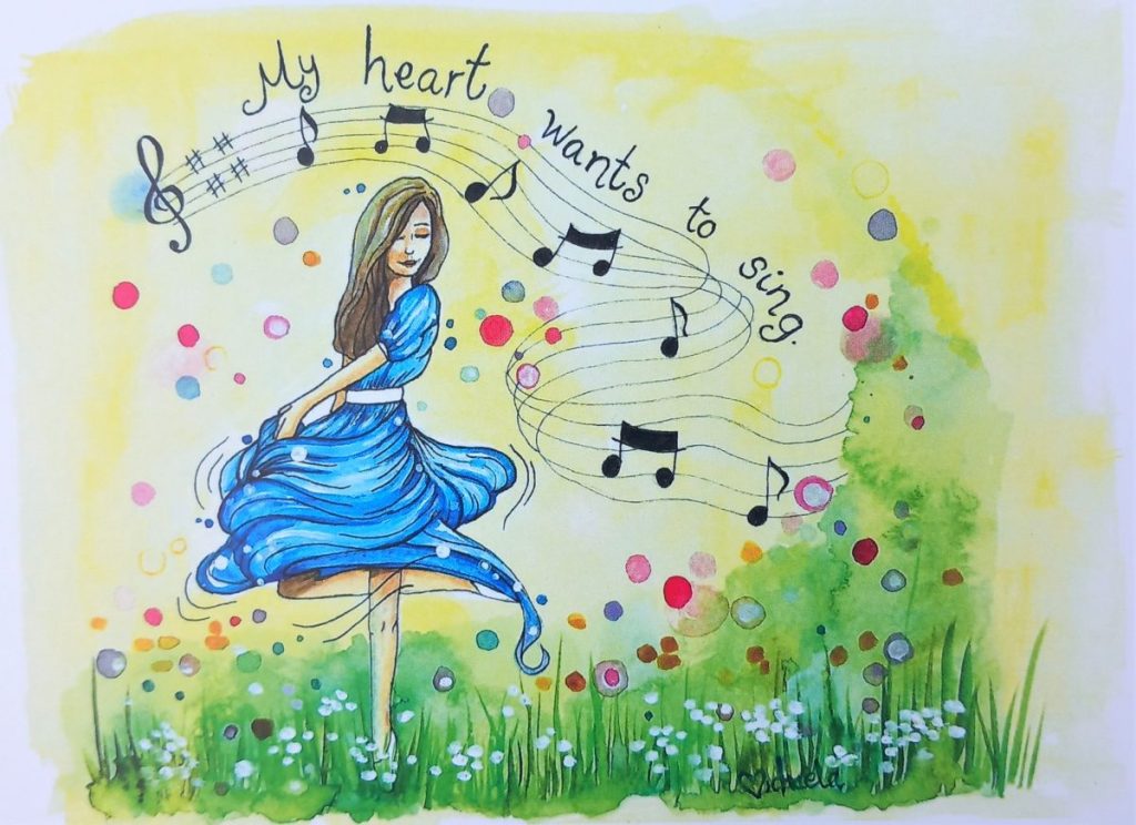 The Sound of Musings Postcard - My Heart wants to sing